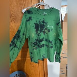 Green Tie-Dye Long Sleeve Shirt